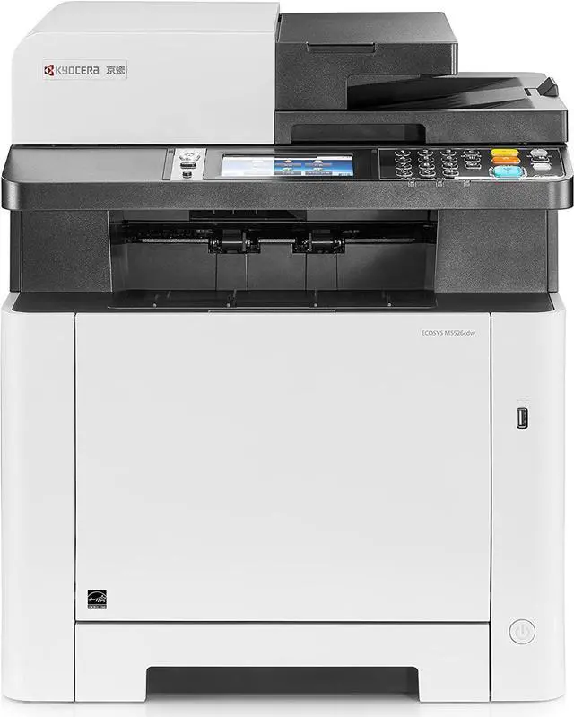 Main image of Kyocera ECOSYS M5526cdw All-in-One Color Laser Printer (Print/Copy/Scan/Fax), 27 ppm, Up to Fine 1200 dpi, Gigabit Ethernet, Wireless & Wi-Fi Direct, Standard Duplex, 4.3in Touchscreen Panel, 512 mb