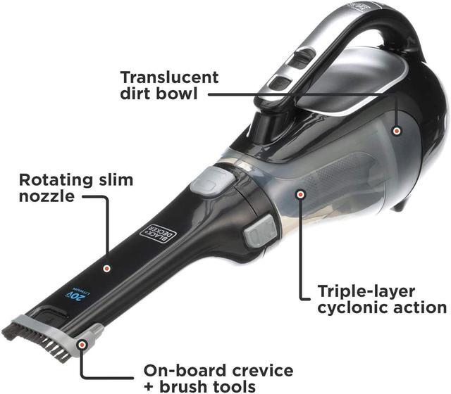 Alt view image 2 of 7 - BLACK+DECKER 20V Lithium Compact Hand VAC Dustbuster Handheld Vacuum, Cordless, Black