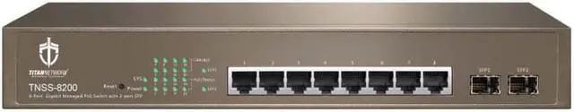 Main image of Titan Networx TNSS-8200P 10-Port Gigabit Managed Switch, 8 Port PoE+ (115 W)