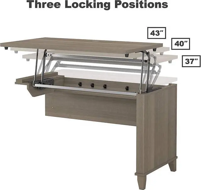 Alt view image 4 of 6 - Bush Furniture Somerset 72W 3 Position Sit to Stand L Shaped Desk with Hutch in Ash Gray