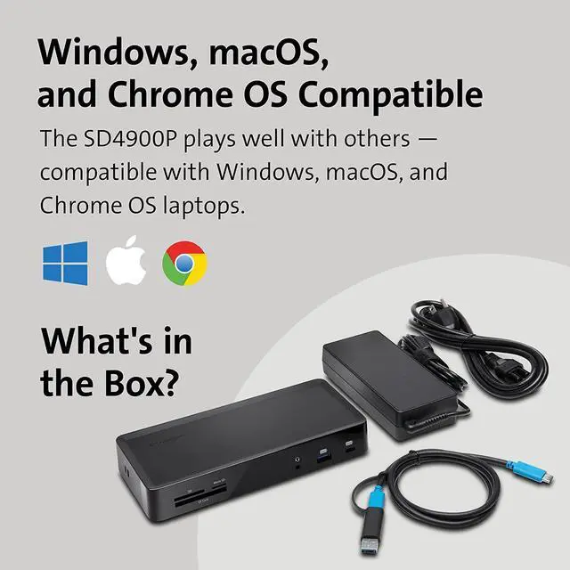 Alt view image 3 of 6 - Kensington Triple 4k Display Docking Station for Windows, MacBooks and Surface - 60W PD; USB-C, Thunderbolt 3/4 & USB-A