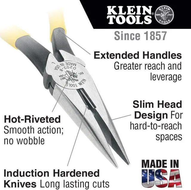 Alt view image 3 of 7 - Klein Tools Hand Tools Kit with Pliers, Screwdrivers, 18-Pocket Nylon Tool Pouch, and More Jobsite Tools, 12-Piece