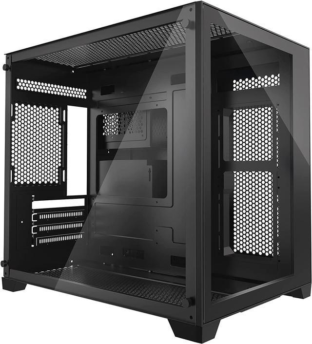 Micro ATX PC Case with 2 Tempered Glass Panels Mini Tower Gaming PC Case  Micro ATX Case with 2 Magnet Dust Filters, Gaming Computer Case with USB3.0