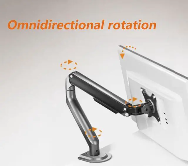 Alt view image 3 of 6 - Single Monitor Arm, Monitor Desk Mount Fits 17 to 32 Inch, Adjustable Monitor Stand Holds 19.8lbs Height Adjustable Monitor Stand