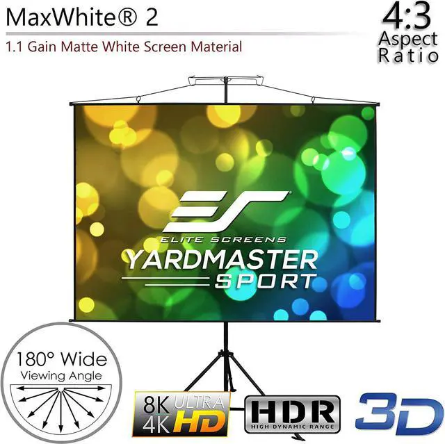 Alt view image 2 of 7 - Elite Screens Yard Master Sport, 110 inch 4:3, 2-in-1 Wall Tripod Stand Outdoor Indoor Portable Projector Screen Front Projection Carrying Bag, Home Theater