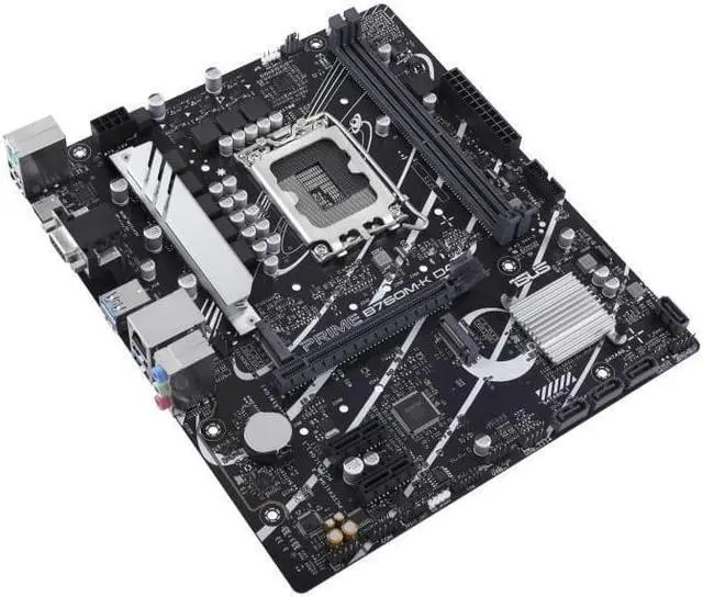 Alt view image 4 of 8 - ASUS Prime B760M-K D4, LGA 1700 mATX motherboard with PCIe 4.0, two PCIe 4.0 M.2 slots, DDR4, Realtek 2.5Gb Ethernet, VGA, HDMI®, SATA 6 Gbps, front USB 3.2 Gen 1, Aura Sync