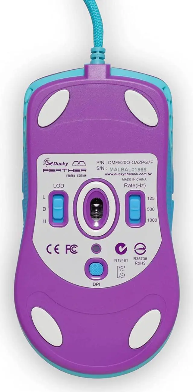 Alt view image 3 of 4 - Ducky x MK Frozen Feather Lightweight RGB Gaming Mouse