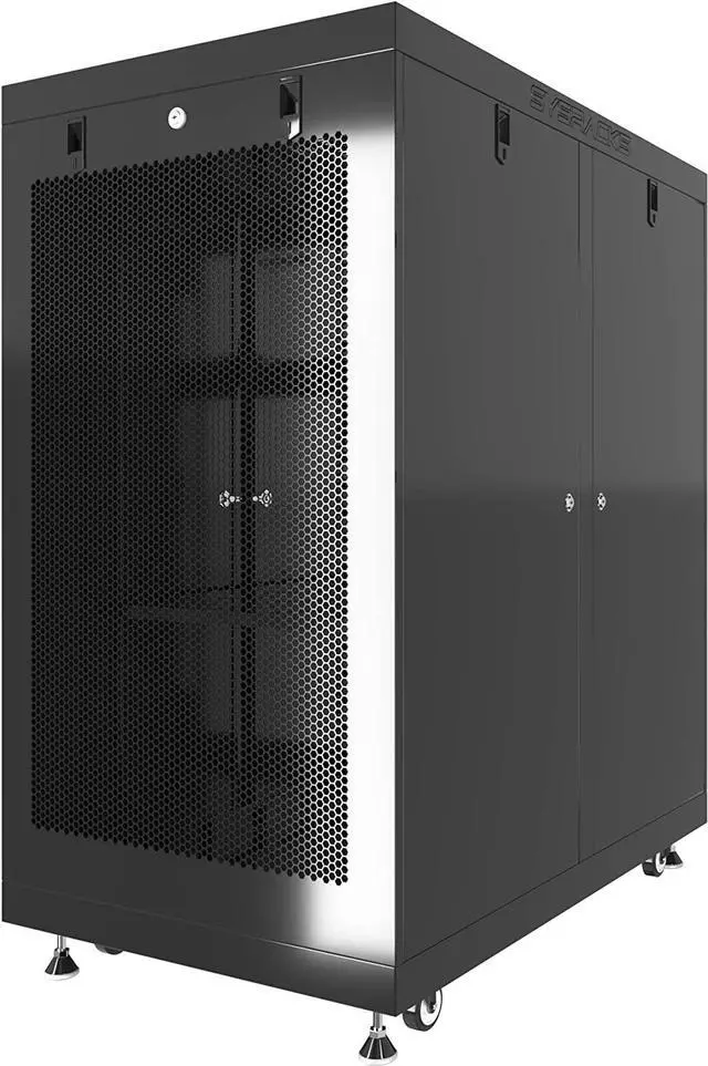 Alt view image 4 of 7 - Sysracks 22U 35 inch Deep Server Rack Cabinet It Enclosure - Cooling Fans - LCD Screen - Thermostat - PDU - Casters - 2 Fans  Shelf