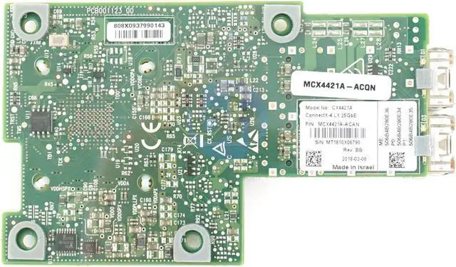 Alt view image 2 of 3 - Mellanox MCX4421A-ACQN Dual Port - 25Gbps SFP28 OCP 2.0 Type1 Ethernet PCA CL ETH 25G 2P LX NC-SI OCP