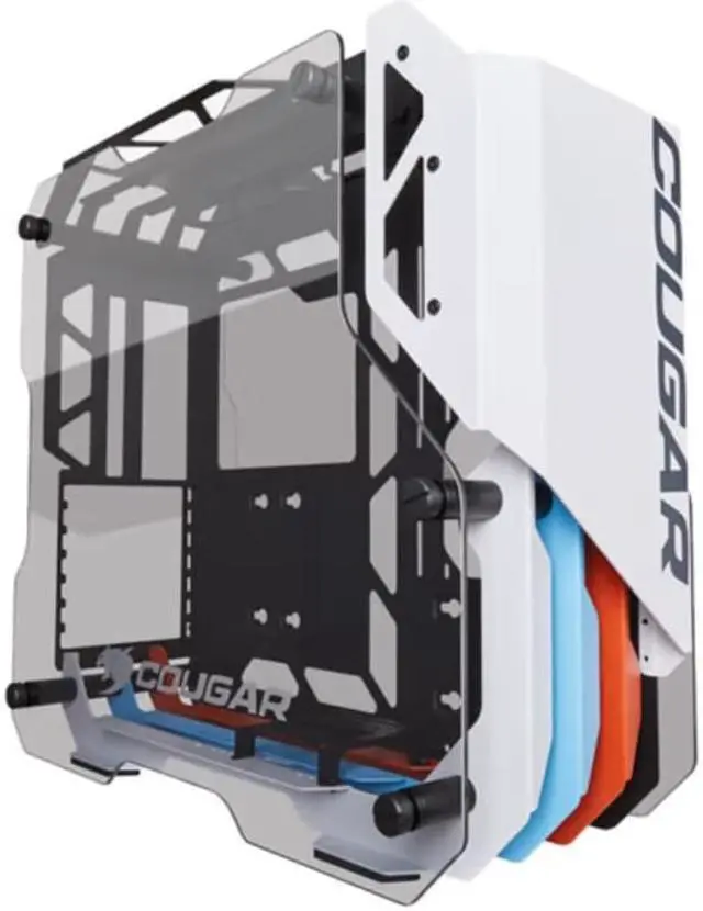 Main image of Cougar Open-Frame Computer case ATX 240mm Radiator Aluminum Alloy Glass PC Game Case - White