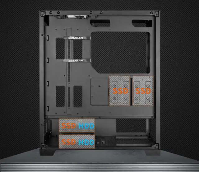 Alt view image 4 of 5 - COUGAR Dark Blader X7 Black Distinctive RGB Mid-Tower Case with Superior Airflow