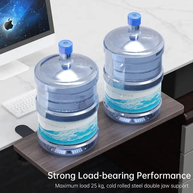 Alt view image 5 of 7 - Ergonomics Desk Extender Tray, 29.5"x9.5" Punch-Free Clamp on, Foldable Keyboard Drawer Tray, Table Mount Arm Wrist Rest Shelf, Computer Elbow Arm Support