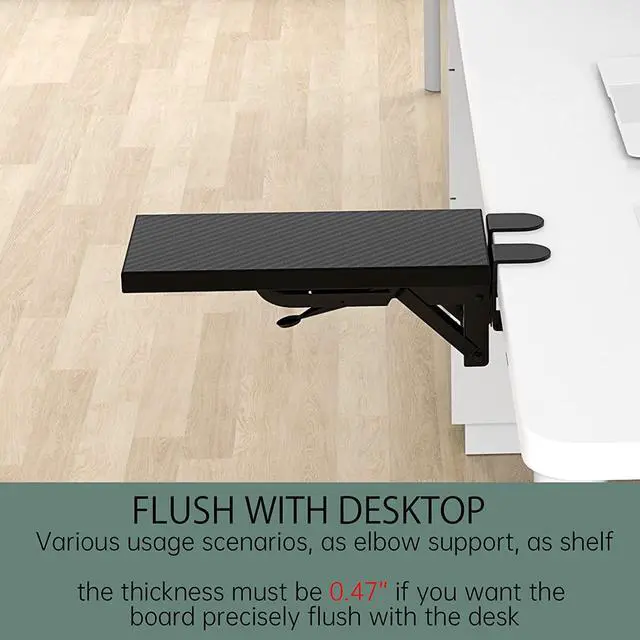 Alt view image 7 of 7 - Desk Extender Clamp for DIY Custom Wooden Desk Extender Board (Board not Included), Punch-Free Clamp on (2 Packs)
