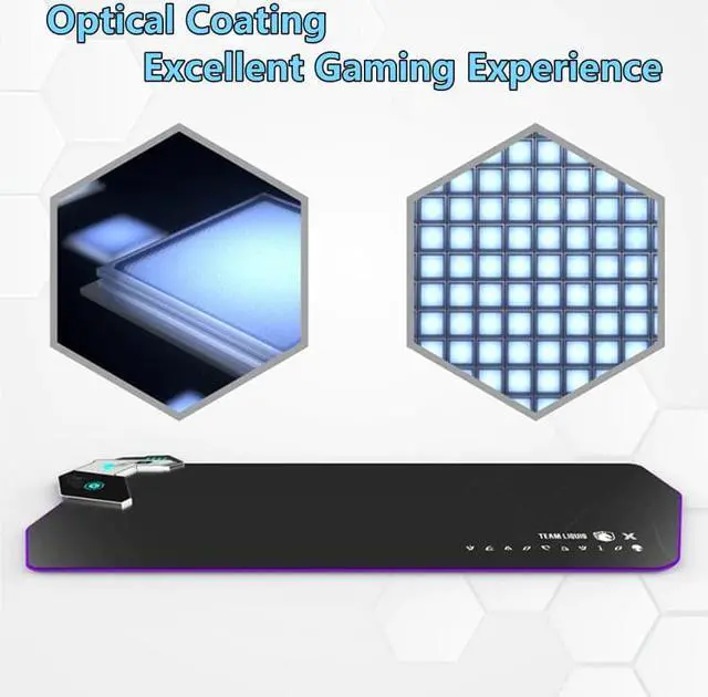 Alt view image 5 of 7 - Alienware RGB Mouse Pad ,31.4" x 11.8" 4mm Thickened 45W QI Wireless Charging RGB 38 Kinds Of Light Effect Keyboard Mouse Pad