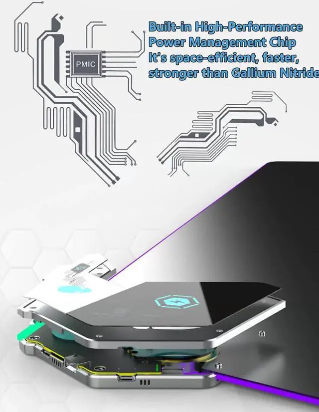 Alt view image 6 of 7 - Alienware RGB Mouse Pad ,31.4" x 11.8" 4mm Thickened 45W QI Wireless Charging RGB 38 Kinds Of Light Effect Keyboard Mouse Pad