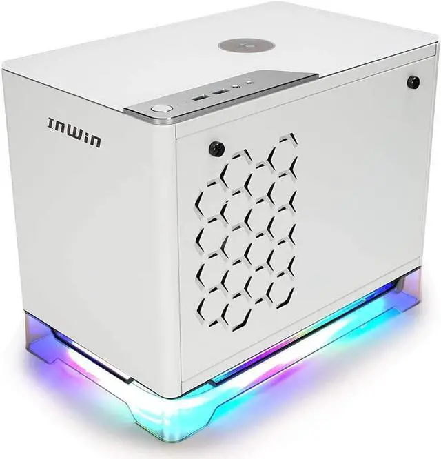 Alt view image 5 of 5 - IN WIN A1 Lite White Mini-ITX Tower with Integrated ARGB Lighting with 2 complementary Sirius Loop ASL120 fans - Computer Chassis Case White