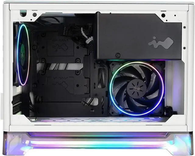 Alt view image 3 of 5 - IN WIN A1 Lite White Mini-ITX Tower with Integrated ARGB Lighting with 2 complementary Sirius Loop ASL120 fans - Computer Chassis Case White