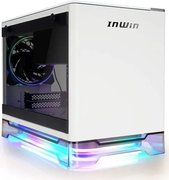 Alt view image 2 of 5 - IN WIN A1 Lite White Mini-ITX Tower with Integrated ARGB Lighting with 2 complementary Sirius Loop ASL120 fans - Computer Chassis Case White