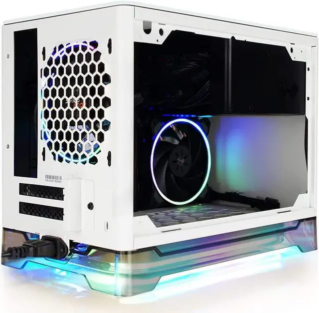Alt view image 4 of 5 - IN WIN A1 Lite White Mini-ITX Tower with Integrated ARGB Lighting with 2 complementary Sirius Loop ASL120 fans - Computer Chassis Case White