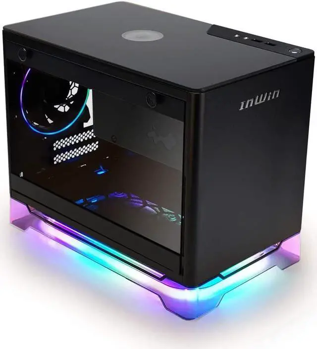 Alt view image 6 of 7 - IN WIN A1 Lite White Mini-ITX Tower with Integrated ARGB Lighting with 2 complementary Sirius Loop ASL120 fans - Computer Chassis Case Black