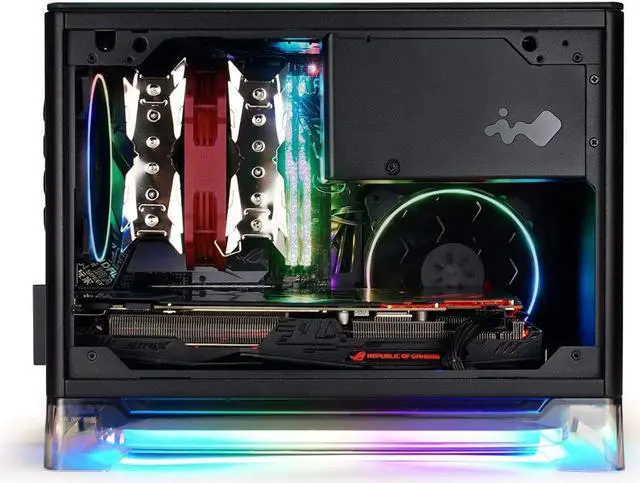 Alt view image 4 of 7 - IN WIN A1 Lite White Mini-ITX Tower with Integrated ARGB Lighting with 2 complementary Sirius Loop ASL120 fans - Computer Chassis Case Black