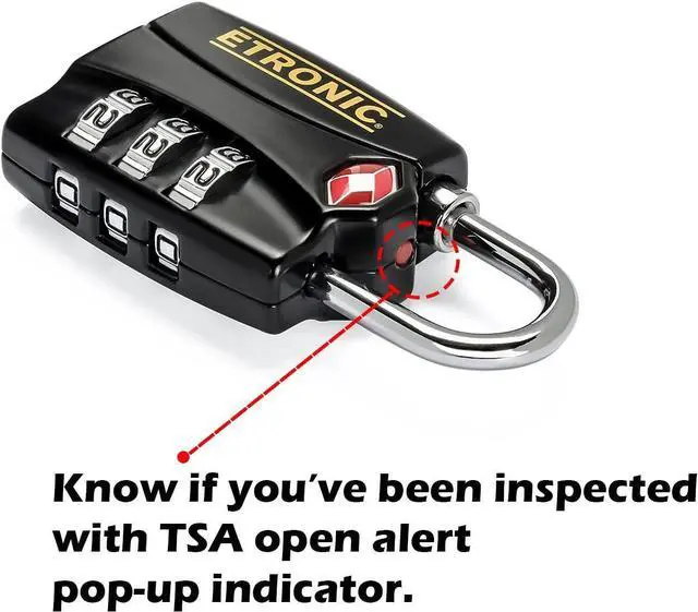 Alt view image 4 of 4 - TSA-Approved Lock TSA Open Alert Indicator Resettable Combination TSA-Accepted Luggage Lock, 1-3/16in (30mm) Wide