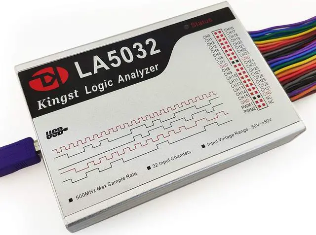 Main image of LA5032 USB Logic Analyzer 32 Channels 500M Max Sample Rate 10G Samples MCU/ARM/FPGA Debug Tool English Software,Support Windows(32bit/64bit),MAC OS,Linux,MIPI Analyzer
