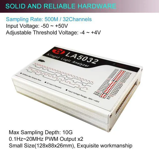 Alt view image 4 of 6 - LA5032 USB Logic Analyzer 32 Channels 500M Max Sample Rate 10G Samples MCU/ARM/FPGA Debug Tool English Software,Support Windows(32bit/64bit),MAC OS,Linux,MIPI Analyzer