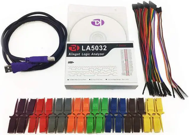 Alt view image 6 of 6 - LA5032 USB Logic Analyzer 32 Channels 500M Max Sample Rate 10G Samples MCU/ARM/FPGA Debug Tool English Software,Support Windows(32bit/64bit),MAC OS,Linux,MIPI Analyzer