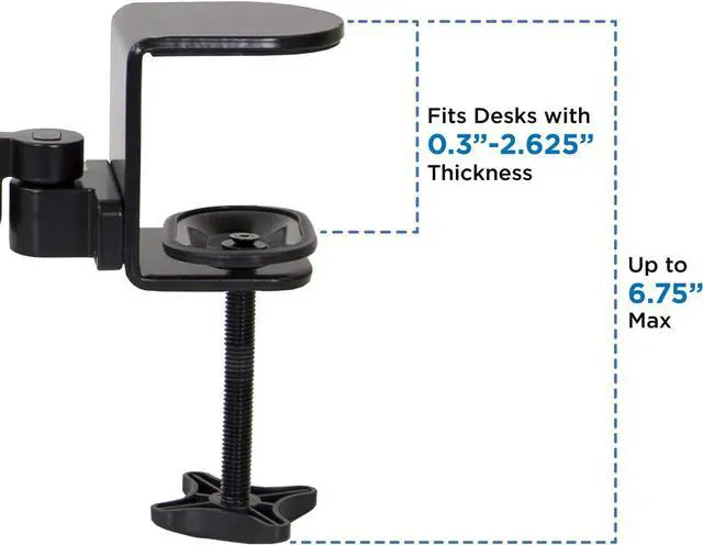 Alt view image 6 of 7 - Adjustable Arm Rest for Desk | Ergonomic Computer Desk Arm | Height Adjustable, Full Motion Elbow Support with Clamp-On Base | Steel Construction