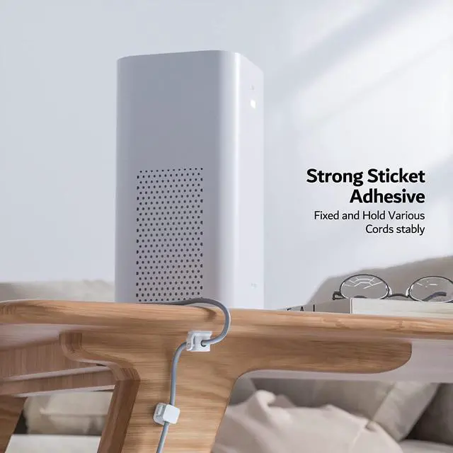 Alt view image 6 of 6 - 6 Pack Cord Organizer, Adhesive Charger Cable Clips, Wire Holder Keeper Organizer, Charging USB Cable Management for Home Office Desk Phone Car Wall Desktop Nightstand (White)