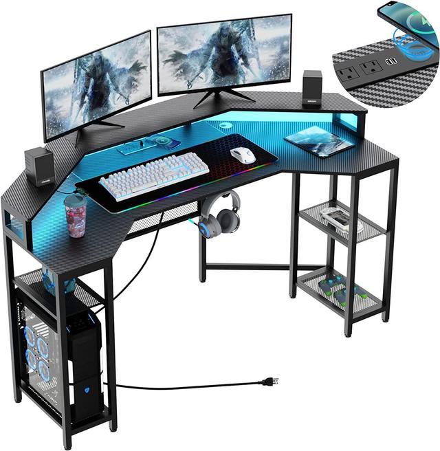 L shaped desk with wireless charging hotsell