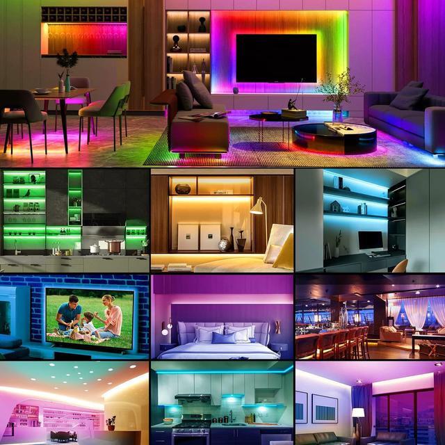 Alt view image 7 of 7 - (2m/6.56ft) LED Strip Lights, USB Powered, SMD 5050 Flexible LED Lights, RGB Cuttable LED Strip Lights with Remote for 40-60in TV Backlight Strip ,Monitor, Computer Case DIY,Game Room Home, Decoration