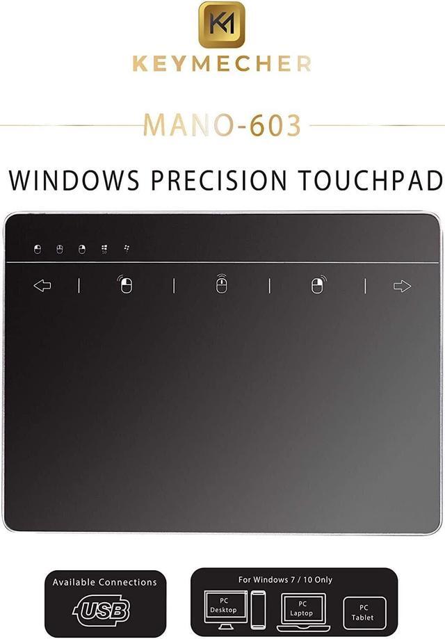 Alt view image 4 of 5 - Multi-Gesture Wired Trackpad for Windows 7 and Windows 10, USB Slim Touchpad Mouse for Computer, Notebook, PC, and Laptop (Aluminum Black, Support Windows Precision Touchpad)