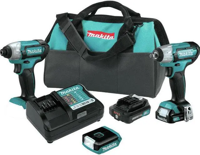 Main image of Makita 1.5Ah 3 Pc. Combo Kit with Impact Driver, Impact Wrench with Battery