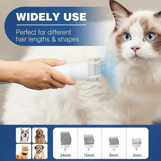 Alt view image 4 of 7 - Pet Grooming Vacuum & Dog Grooming Kit with 2.3L Capacity Larger Pet Hair Dust Cup Dog Brush for Shedding Pet Hair Vacuum Cleaner with 5 Proven Grooming Tools for Pet Hair