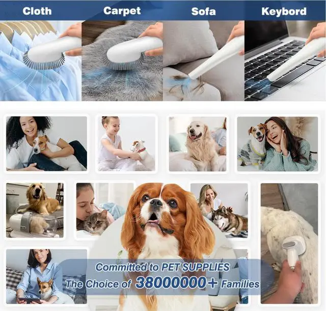 Alt view image 7 of 7 - Pet Grooming Vacuum & Dog Grooming Kit with 2.3L Capacity Larger Pet Hair Dust Cup Dog Brush for Shedding Pet Hair Vacuum Cleaner with 5 Proven Grooming Tools for Pet Hair