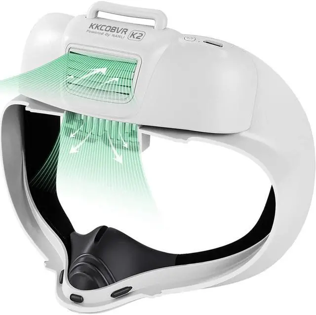 Main image of KKCOBVR K2 Cooling Fan Face Cover with Leather Comfortable Interface Pad Compatible with Quest 2 Accessories, Relieve Lens Fogging and Replace Quest 2 Facial Cover Cushion