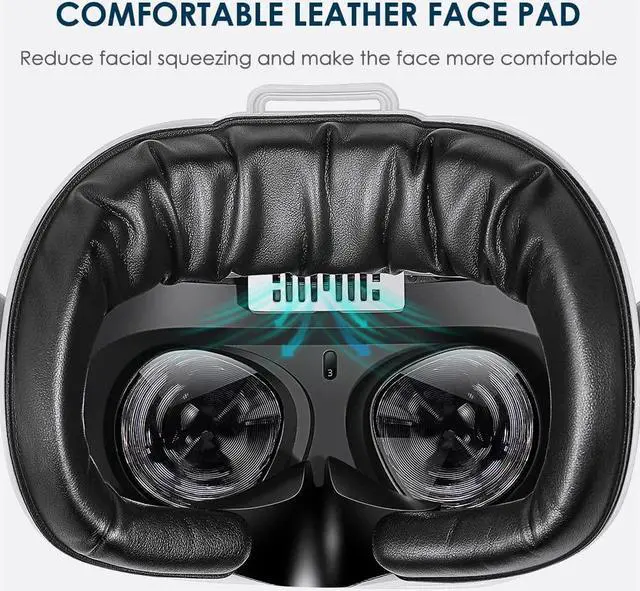 Alt view image 5 of 6 - KKCOBVR K2 Cooling Fan Face Cover with Leather Comfortable Interface Pad Compatible with Quest 2 Accessories, Relieve Lens Fogging and Replace Quest 2 Facial Cover Cushion