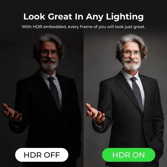 Alt view image 4 of 7 - OBSBOT Meet 4K Webcam, AI-Powered Auto Framing, HDR, 4X Zoom, Computer Camera for Streaming, Web Camera with Microphone, Blur Background and Background Replacement, Zoom Certified
