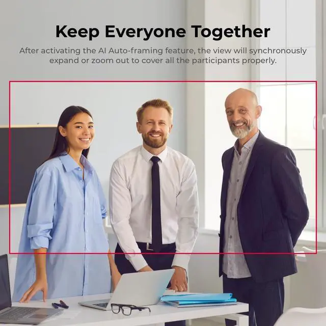 Alt view image 3 of 7 - OBSBOT Meet 1080P 60FPS Webcam, Full HD Auto-Focus & AI-Powered Framing Computer Camera, Background Replacement, HDR, Adjustable FOV, Webcam for Conferencing, Video Calling, Live Sreaming, PC, Laptop