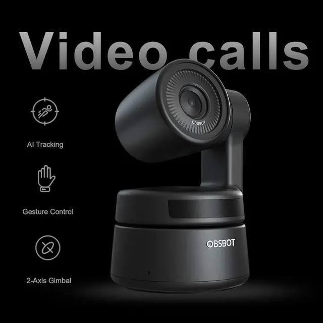 Alt view image 2 of 7 - OBSBOT Tiny PTZ Webcam, AI Tracking Auto-Frame Auto-Exposure Gesture Control Support Windows & MacOS for Online Meeting/Class Live Streaming
