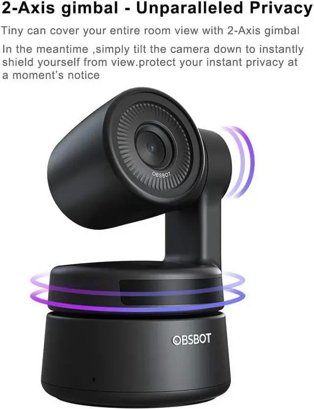 Alt view image 5 of 7 - OBSBOT Tiny PTZ Webcam, AI Tracking Auto-Frame Auto-Exposure Gesture Control Support Windows & MacOS for Online Meeting/Class Live Streaming