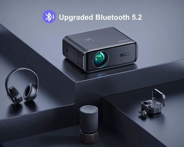 Alt view image 5 of 7 - Auto Focus Projector with WiFi 6 and Bluetooth 5.2, 480 ANSI Projector 4K, WiMiUS P62 Native 1080P Outdoor Movie Projector, Auto 6D Keystone & 50% Zoom, Smart Home Projector for Phone/PC/TV Stick