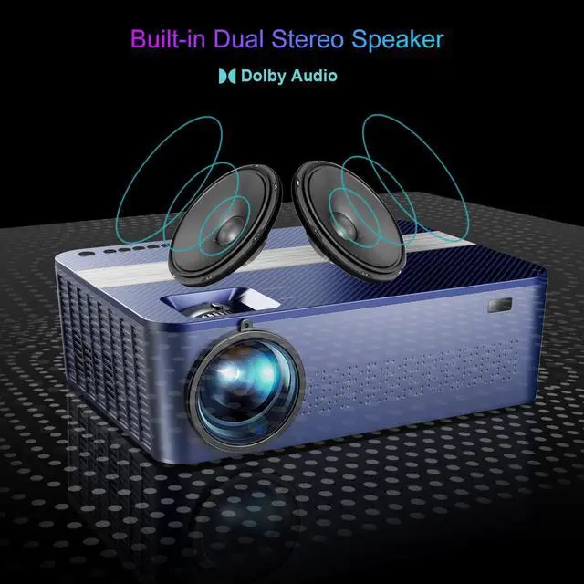 Alt view image 7 of 7 - Native 1080P Projector with 5G WiFi Bluetooth,1000 ANSI 20000L Outdoor Projector 4k,450" Movie Projector Support Zoom,Dolby Audio,FHD Video Projectors Compatible w/TV Stick/iOS/Android/Laptop