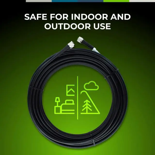 Alt view image 5 of 6 - Bolton400 -LMR400 Equivalent Coaxial Cable 100ft - Heavy Duty Ultra Low Loss Coax Cable 50ohm - N Male to N Male - 100 feet Black - for Home and Commercial Signal Booster Installation