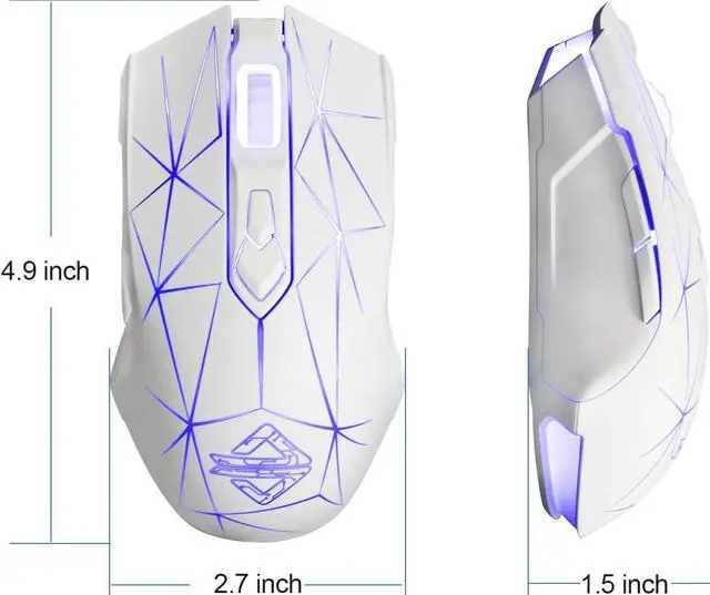 Alt view image 4 of 6 - Watcher RGB Gaming Mouse, Programmable 7 Buttons, Ergonomic LED Backlit USB Gamer Mice Computer Laptop PC, for Windows Mac Linux OS, Star White