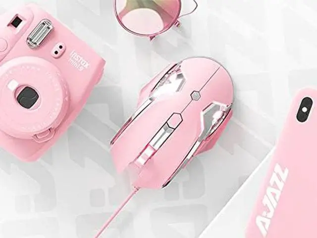 Alt view image 4 of 4 - Wired Gaming Mouse, Ergonomic LED Backlit USB Gamer Mice Programmable 4 Level DPI Mouse Computer Laptop PC, for Windows Mac Linux OS, Pink