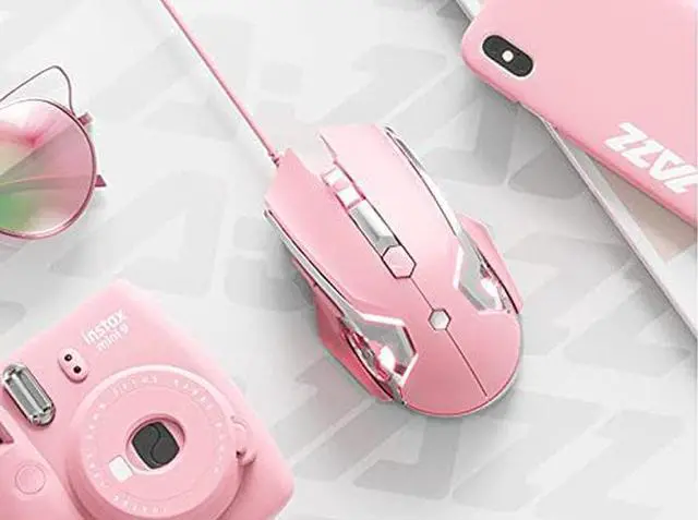 Alt view image 3 of 4 - Wired Gaming Mouse, Ergonomic LED Backlit USB Gamer Mice Programmable 4 Level DPI Mouse Computer Laptop PC, for Windows Mac Linux OS, Pink
