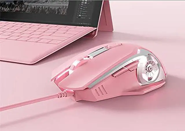 Alt view image 2 of 4 - Wired Gaming Mouse, Ergonomic LED Backlit USB Gamer Mice Programmable 4 Level DPI Mouse Computer Laptop PC, for Windows Mac Linux OS, Pink